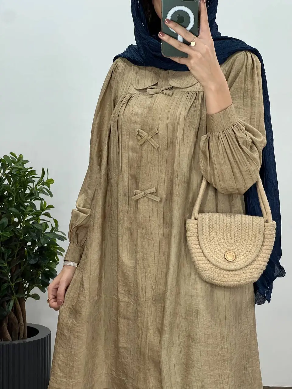 مانتو بلند دکمه دار پروانه